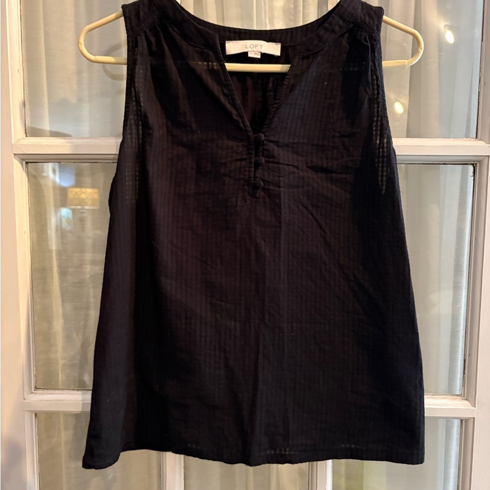 LOFT Elegant Black Sleeveless Top
